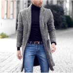M manteau manteau  carreaux pour hommes