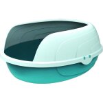 Bac  litire sherbin - m pets - avec grand rebord - 49. 3 x 39. 5 x 20. 9 cm - bleu et blanc