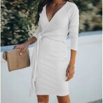 S m robes mi - longues côtelées noires pour femmes col en v vêtements lh1117eddrss01os blanc S m robes mi - longues côtelées noires pour femmes col en v vêtements lh1117eddrss01os blanc
