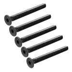 Vis hexagonale - sourcing map - m8x80mm - t�te frais�e - acier au carbone - noir - 8pcs