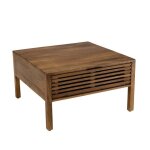 Macabane alix - table basse carr�e 70x70cm en bois manguier 2 tiroirs ajour�s