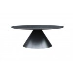 Macabane daly - table basse en bois ronde noire 78x78cm pied conique m�tal