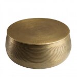 Macabane honore - table basse ronde alu. 70x70cm pied stri� couleur laiton
