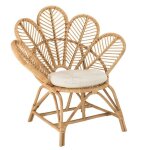 Macabane kally - fauteuil en rotin couleur brun miel coussin dassise blanc