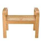 Macabane lauren - tabouret 1 place bois de mindi et rotin naturel