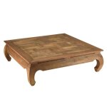 Macabane sixtine - table opium 120x120cm bois de teck recycl� plateau mosa�que