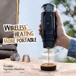Machine  caf portable - mioloe - expresso - 20 bars - 60 ml - batterie lithium 7500 mah