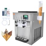 Machine  crme glace commerciale - vevor - 20 l / h 1800 w 3 saveurs machine  glace italienne trmie ...