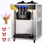 Machine  crme glace molle - vevor - 22 - 30l - h 6l machine  glace italienne trmie - 3 saveurs