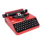 Modle de machine  crire vintage - vvikizy - fer forg - rouge - 31x31x115 cm - dcoration intrieure ...