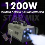 Machine a fumee 1200w avec 6 led rvb + 2 telecommandes filaire et sans fil - pa dj sono led club bar ...