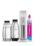 Machine  soda et eau ptillante sodastream - duo blanche - 2 carafes en verre - 2 bouteilles - 1 recharge ...