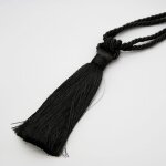 Madecostore embrasse à rideaux classique lien torsadé et pompon - noir Madecostore embrasse à rideaux classique lien torsadé et pompon - noir