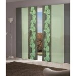 Madecostore panneau japonais tamisant feuilles chocolat vert - chocolat / vert - l50 x h260cm