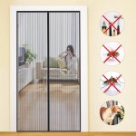 Magntique moustiquaire porte rideau anti mouche bande adhsive 100 * 210cm fermeture automatique maille ...