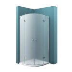 Mai & mai cabine de douche en angle 80x80 paroi de douche opaque porte pivotante en quart de cercle rav02vs ...