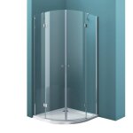 Mai & mai cabine de douche en angle 80x80 paroi de douche transparent porte pivotante en quart de cercle ...
