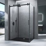 Mai & mai cabine de douche en angle 90x120x195cm avec porte de douche coulissante verre tremp� esg transparent ...