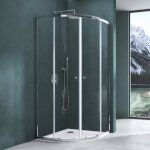 Mai & mai cabine de douche avec deux portes paroi de douche en quart de cercle bac  douche compris ...