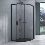 Mai & mai cabine de douche noir avec deux portes paroi de douche verre tremp avec revtement nano 100x100x19 ...