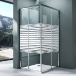 Mai & mai cabine de douche paroi de douche avec deux portes coulissantes transparent avec bande opaque ... Mai & mai cabine de douche paroi de douche avec deux portes coulissantes transparent avec bande opaque ...