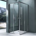Mai & mai cabine de douche paroi de douche avec deux portes coulissantes verre tremp� de s�curit� transparent ...