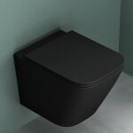 Mai & mai cuvette des toilettes wc suspendu sans bride en cramique noir mat complet abattant avec frein ...