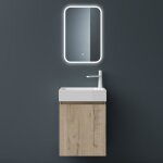 Mai & mai ensemble de meuble de salle de bain meuble sous lavabo suspendu chne blanc clair 46x26x63cm ...