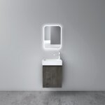 Mai & mai ensemble de meuble de salle de bain meuble sous lavabo suspendu gris - brun 46x26x63cm avec ...