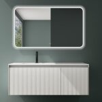 Mai & mai ensemble de meubles salle de bains meuble sous vasque 120 cm blanc avec tiroirs lavabo en r�sine ...