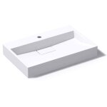 Mai & mai lavabo suspendu blanc mat 50x38x11cm vasque � poser rectangulaire avec per�age pour robinet ...