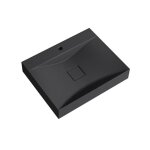 Mai & mai lavabo suspendu gris noir mat 60x48x10cm vasque  poser rectangulaire avec perage pour robinet ...