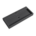 Mai & mai lavabo suspendu gris noir mat vasque � poser 100cm lave mains rectangulaire avec trop plein ...