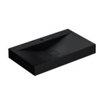 Mai & mai lavabo suspendu noir mat 80x48x10cm vasque  poser rectangulaire avec perage pour robinet ...