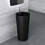 Mai & mai® lave mains colonne Évier vasque sur pied 45x45x90cm en résine de synthèse noir mat rond lavabo ... Mai & mai® lave mains colonne Évier vasque sur pied 45x45x90cm en résine de synthèse noir mat rond lavabo ...