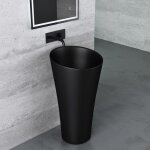 Mai & mai® lave mains colonne Évier vasque sur pied 41x41x85cm en résine de synthèse noir mat oval lavabo ... Mai & mai® lave mains colonne Évier vasque sur pied 41x41x85cm en résine de synthèse noir mat oval lavabo ...
