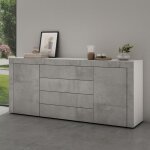 Mai & mai meuble de rangement avec 2 portes et 4 tiroirs casier de rangement polyvalent buffet blanc ...