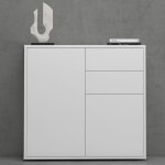 Mai & mai meuble de rangement avec 2 portes et 2 tiroirs casier de rangement polyvalent buffet blanc ...