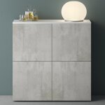 Mai & mai meuble de rangement avec 4 portes et 8 compartiments casier de rangement polyvalent blanc mat ...