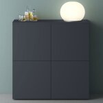 Mai & mai meuble de rangement avec 4 portes et 8 compartiments casier de rangement polyvalent gris noir ...