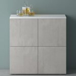 Mai & mai meuble de rangement avec 4 portes et 4 compartiments casier de rangement polyvalent blanc mat ...