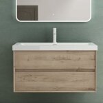 Mai & mai® meuble de salle de bain chêne blanc clair avec lavabo meuble sous vasque 100x48x55cm meuble ... Mai & mai® meuble de salle de bain chêne blanc clair avec lavabo meuble sous vasque 100x48x55cm meuble ...