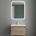 Mai & mai meuble de salle de bain chne blanc clair avec lavabo meuble sous vasque 60x50x40cm meuble ...