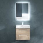 Mai & mai� meuble de salle de bain ch�ne clair 60cm meuble sous vasque quadratto meuble suspendu avec ...