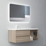 Mai & mai meuble de salle de bain ch�ne clair avec lavabo meuble sous vasque 120x46x49cm meuble suspendu ...