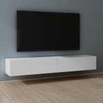 Mai & mai meuble tv suspendue armoire avec soft - close table tv pour le salon blanc mat 200x402x30 cm ...