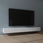 Mai & mai meuble tv suspendue armoire avec soft - close table tv pour le salon blanc mat 300x402x30 cm ...