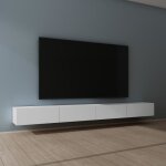 Mai & mai meuble tv suspendue armoire avec soft - close table tv pour le salon blanc mat 320x402x30 cm ...