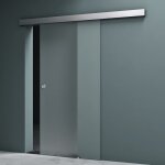 Mai & mai porte coulissante opaque verre esg 8mm 775x205cm poign�e ronde ama ts12 - 775 distance au mur ...