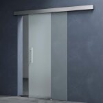 Mai & mai porte coulissante opaque verre esg 8mm 90x205cm poigne de barre ama ts14 - 900 distance au ...